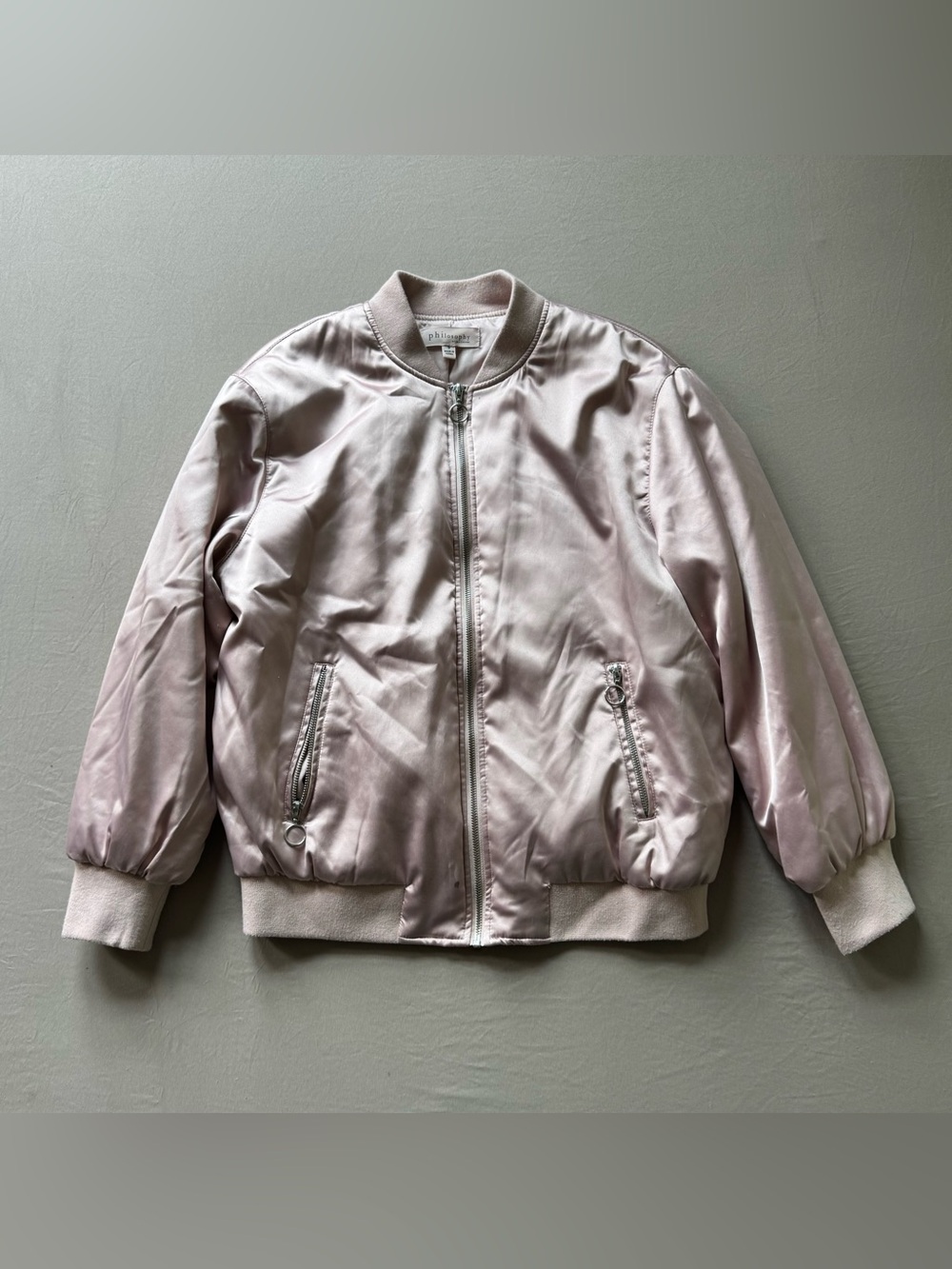 Philosophy pink Satin bomber jacket